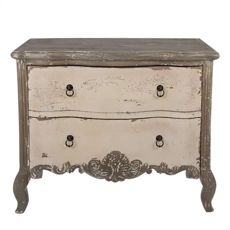 Clayre & Eef Dressoir 95x40x82 cm Grijs Beige Hout Korting