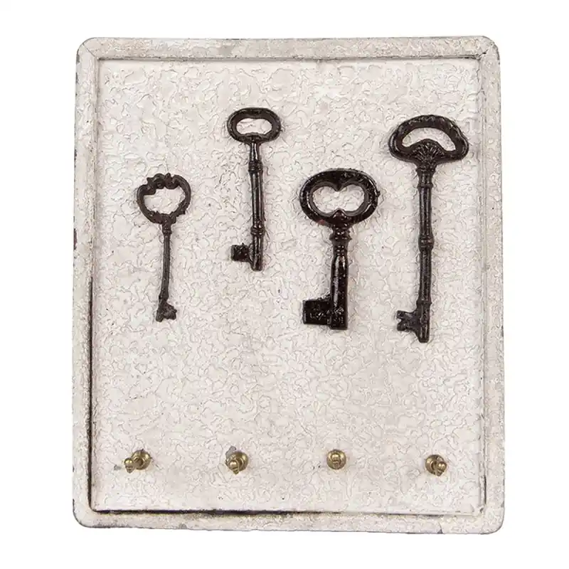 Tijdelijk Beschikbaar Clayre & Eef Sleutelrekje 22x5x25 cm Beige Hout