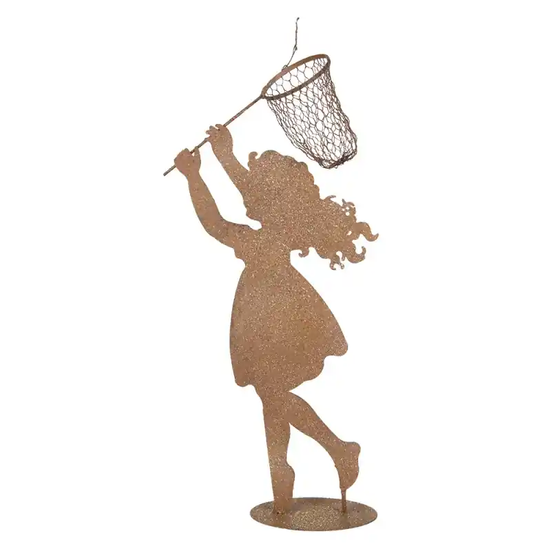 Clayre & Eef Decoratie Beeld Kind 39x13x87 cm Bruin Metaal Aanbieding
