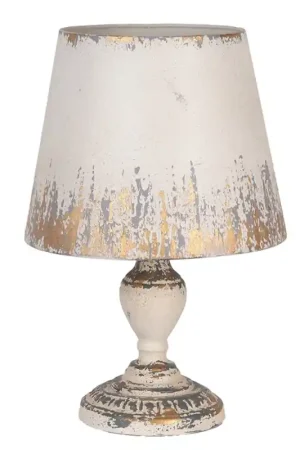 Speciale Aanbieding Clayre & Eef Tafellamp Ø 32x47 cm Beige Metaal