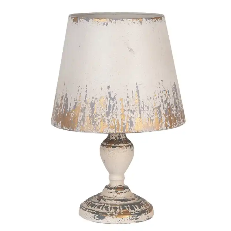 Speciale Aanbieding Clayre & Eef Tafellamp Ø 32x47 cm Beige Metaal