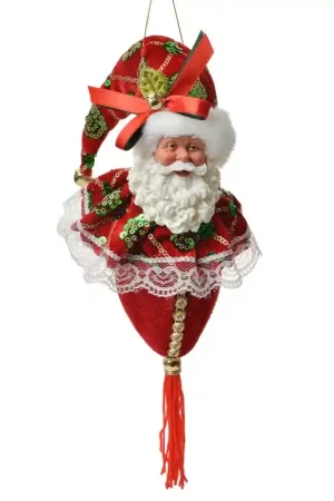 Op = Op Clayre & Eef Kersthanger Kerstman 35 cm Rood Textiel