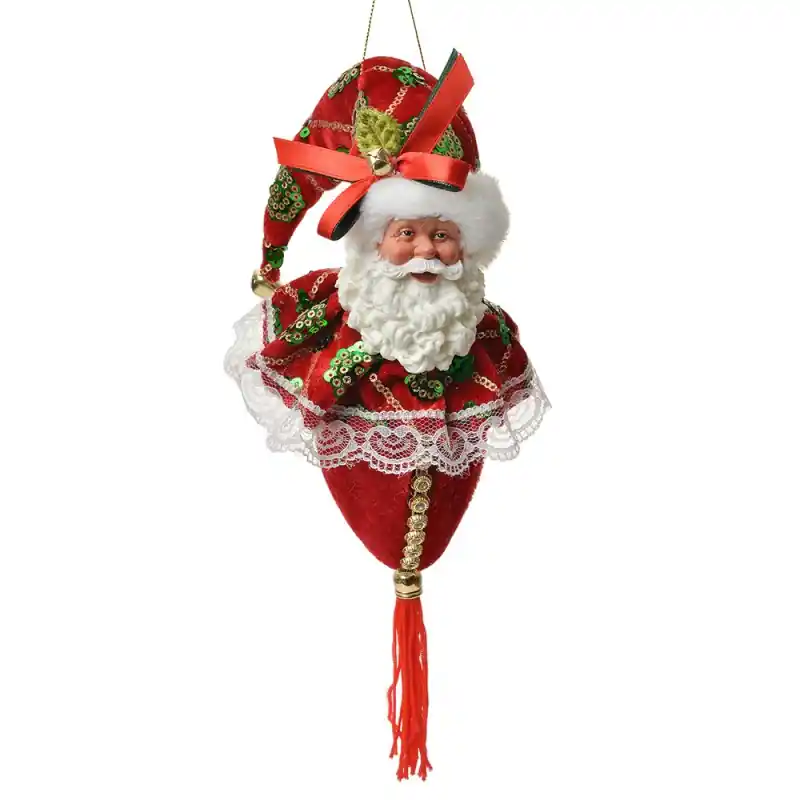 Op = Op Clayre & Eef Kersthanger Kerstman 35 cm Rood Textiel