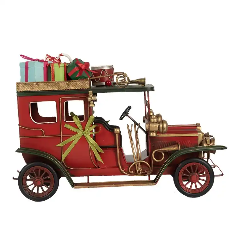 Laatste Kans Clayre & Eef Decoratie Beeld Auto 42x18x28 cm Rood Metaal