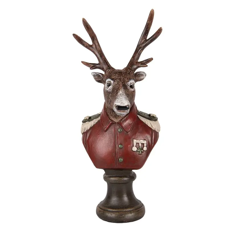 Clayre & Eef Decoratie Beeld Hert 12x10x27 cm Bruin Kunststof Meest Verkocht
