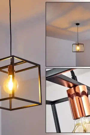 Yuhigaoka Hanger Koperkleurig, Zwart, 1-licht Aanbieding