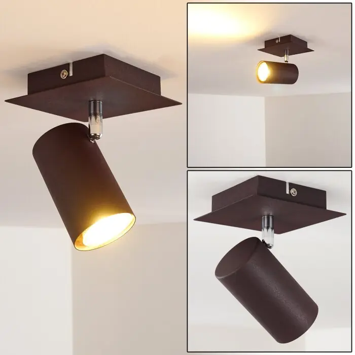 Zuoz Plafondlamp Roest, 1-licht Op = Op