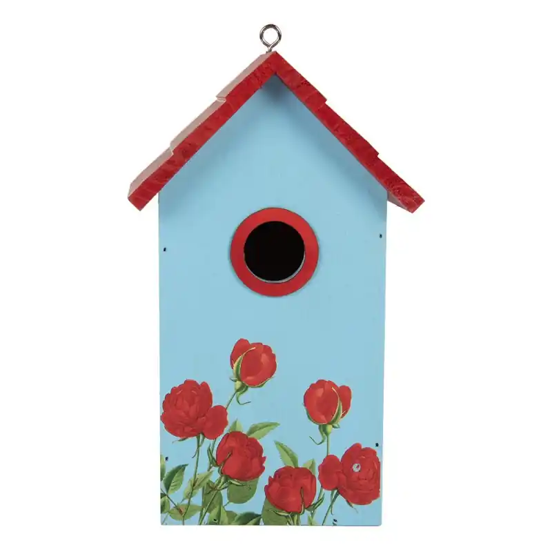 Clayre & Eef Vogelhuis 15x10x22 cm Blauw Hout Rechtstreeks Van De Fabrikant