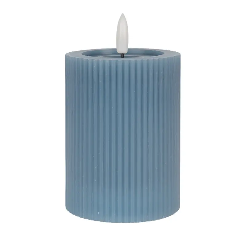 Laatste Versie Clayre & Eef LED Kaars 8x13 cm Blauw Wax