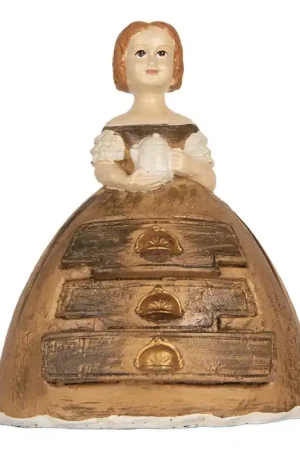 Weekendaanbieding Clayre & Eef Decoratie Beeld Vrouw 16x11x20 cm Bruin Kunststof