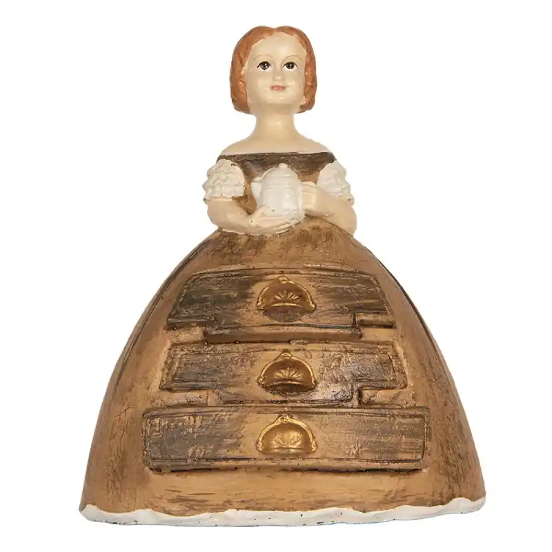 Weekendaanbieding Clayre & Eef Decoratie Beeld Vrouw 16x11x20 cm Bruin Kunststof