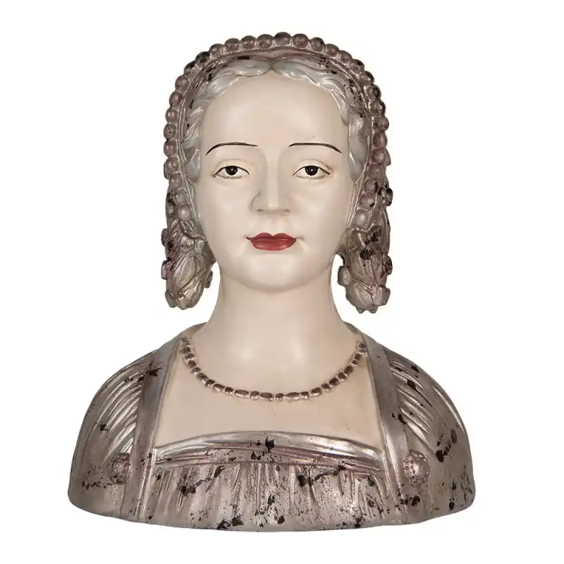 Clayre & Eef Decoratie Beeld Vrouw 27x15x30 cm Beige Kunststof Lage Kosten