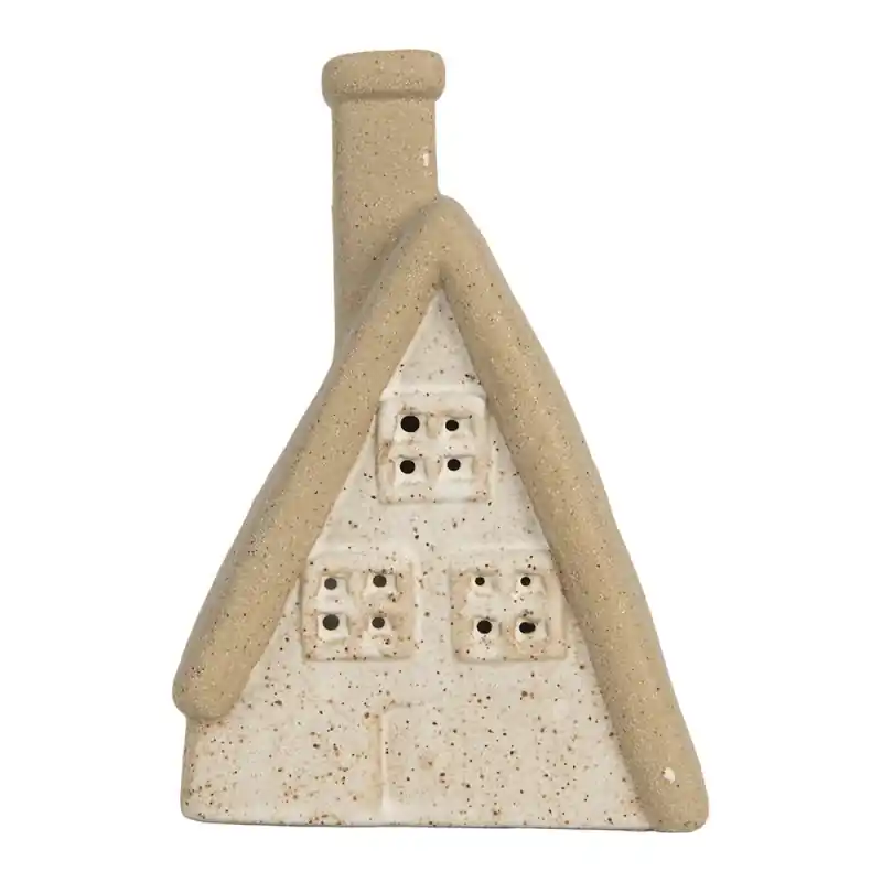 Exclusieve Aanbieding Clayre & Eef Decoratie Huis met LED 15x10x21 cm Beige Keramiek