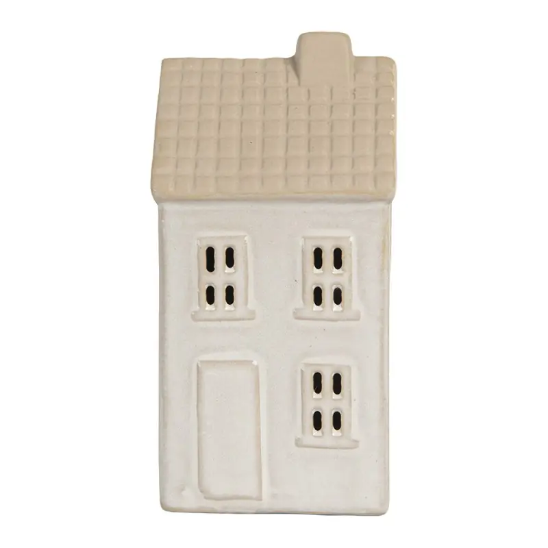 Merkproduct Clayre & Eef Decoratie Huis met LED 6x5x11 cm Beige Keramiek