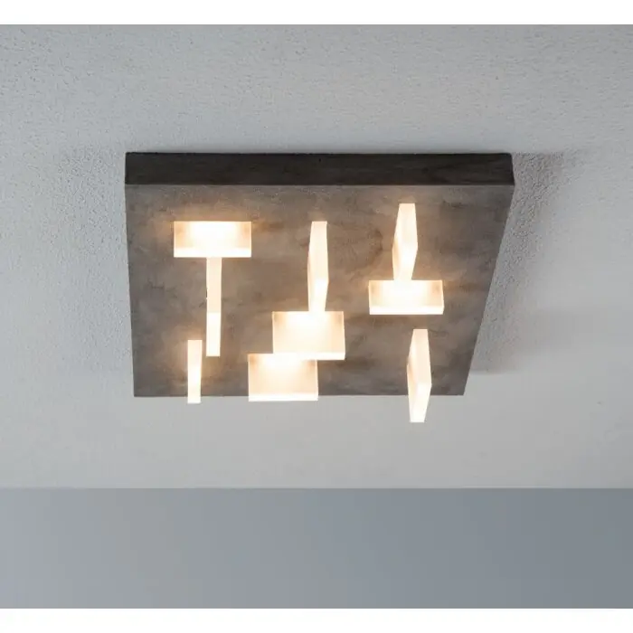 Superprijs Escale Sharp Plafondlamp LED Grijs, 9-lichts