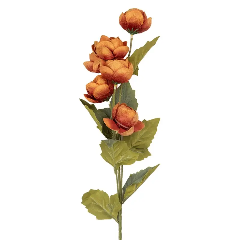 Clayre & Eef Kunstbloem 10x10x63 cm Oranje Kunststof Laatste Kans