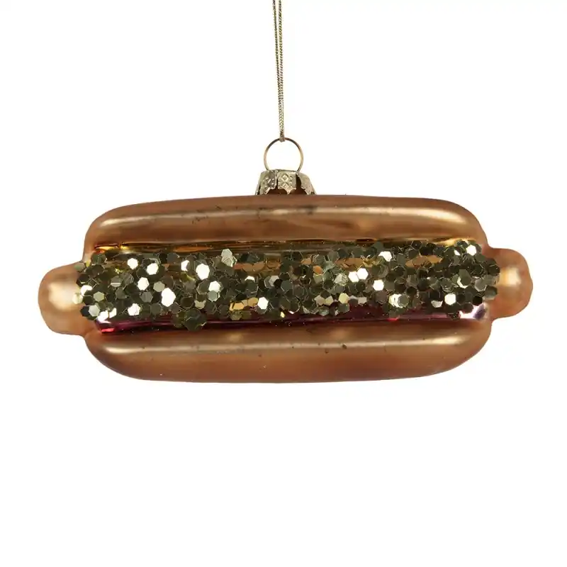 Clayre & Eef Kersthanger 13x4x6 cm Bruin Glas Aanbieding