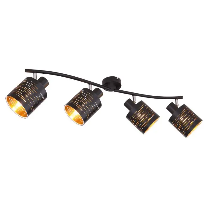 Globo TUNNO Spotlamp Zwart, 4-lichts Veilige Betaling