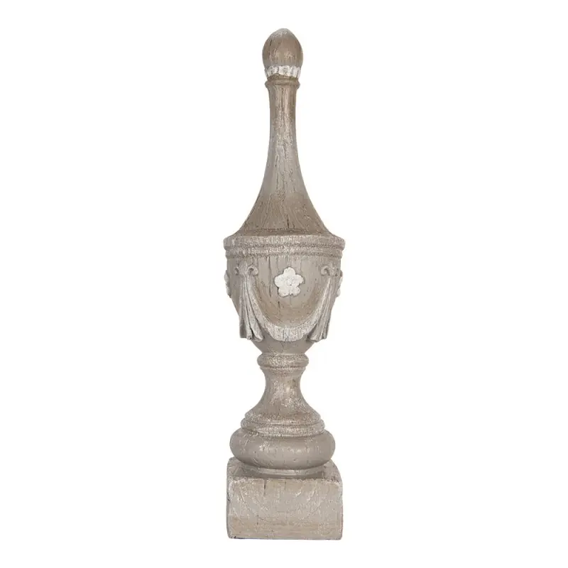 Clayre & Eef Decoratie Ornament Ø 11x43 cm Grijs Kunststof Rechtstreeks Van De Fabrikant