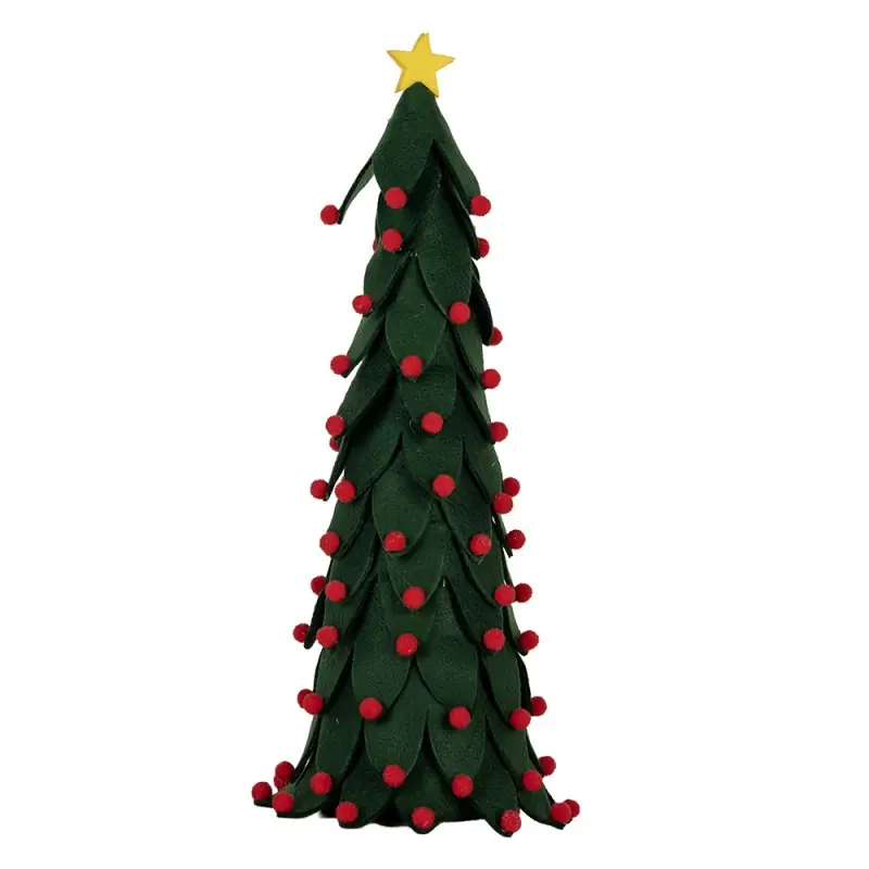 Direct Verzonden Clayre & Eef Decoratie Kerstboom Ø 15x45 cm Groen Synthetisch