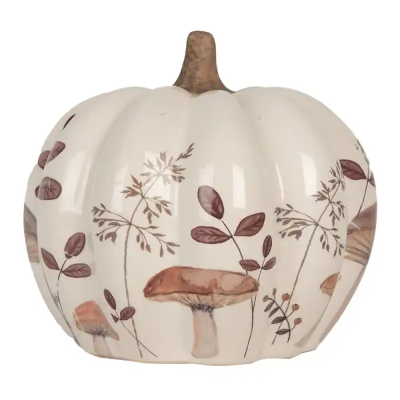 Clayre & Eef Beeld Pompoen Ø 14x13 cm Beige Keramiek Koopje