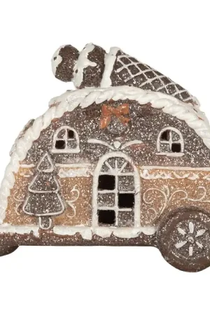 Aanbieding Clayre & Eef Decoratie Huis met LED 21x11x16 cm Bruin Kunststof