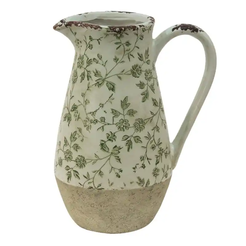 Clayre & Eef Decoratie Kan 20x14x25 cm Groen Keramiek Exclusieve Aanbieding