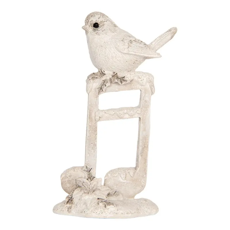 Premium Clayre & Eef Decoratie Vogel 8x4x13 cm Beige Polyresin