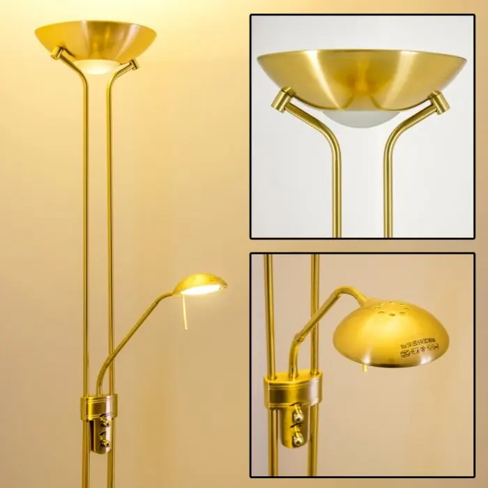 Merkproduct Rom Uplighter LED Messing, 2-lichts