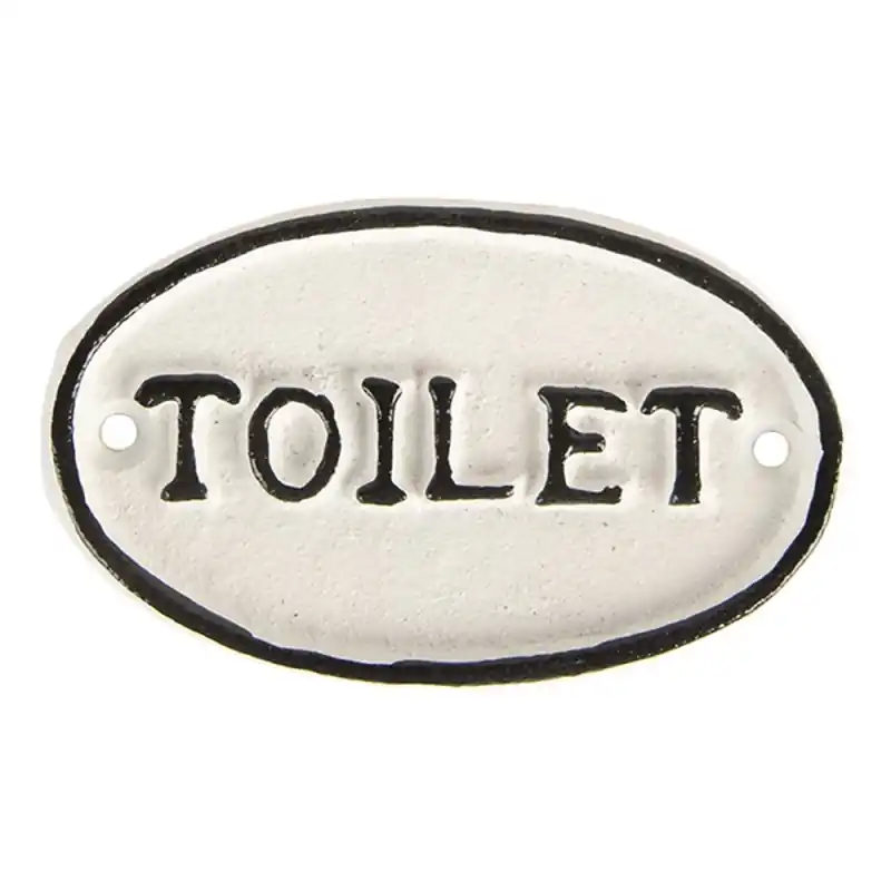 Clayre & Eef Tekstbord 10x1x6 cm Wit Metaal Bestseller