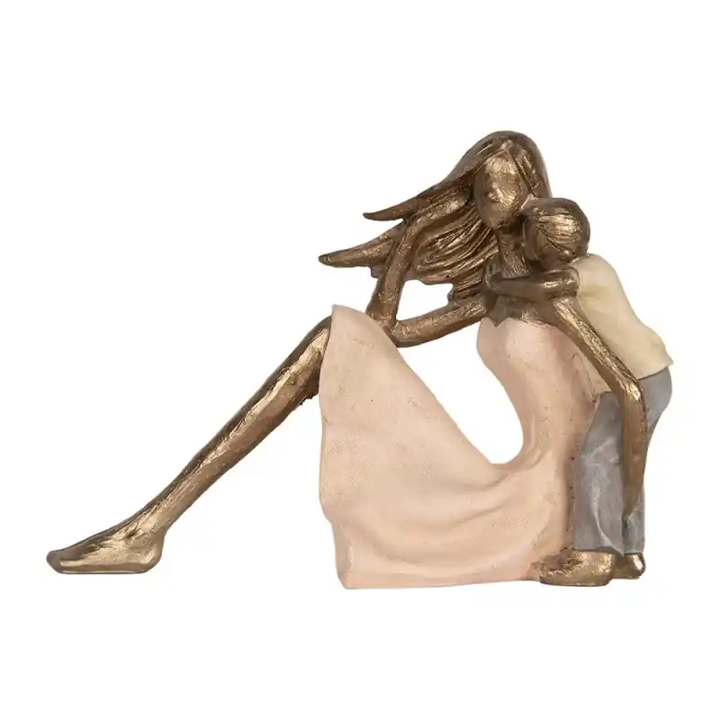 Clayre & Eef Decoratie Beeld Vrouw 23x9x16 cm Goudkleurig Kunststof Uitverkoop