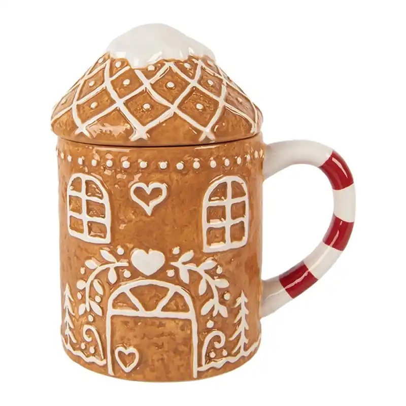 Koop Online Clayre & Eef Mok Gingerbread house 450 ml Bruin Keramiek