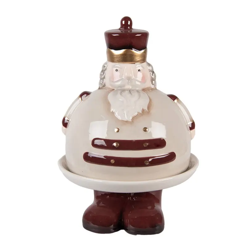 Koopje Clayre & Eef Decoratie schaal Notenkraker Ø 17x25 cm Beige Keramiek