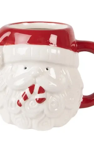 Aanbieding Clayre & Eef Mok Kerstman 500 ml Wit Keramiek