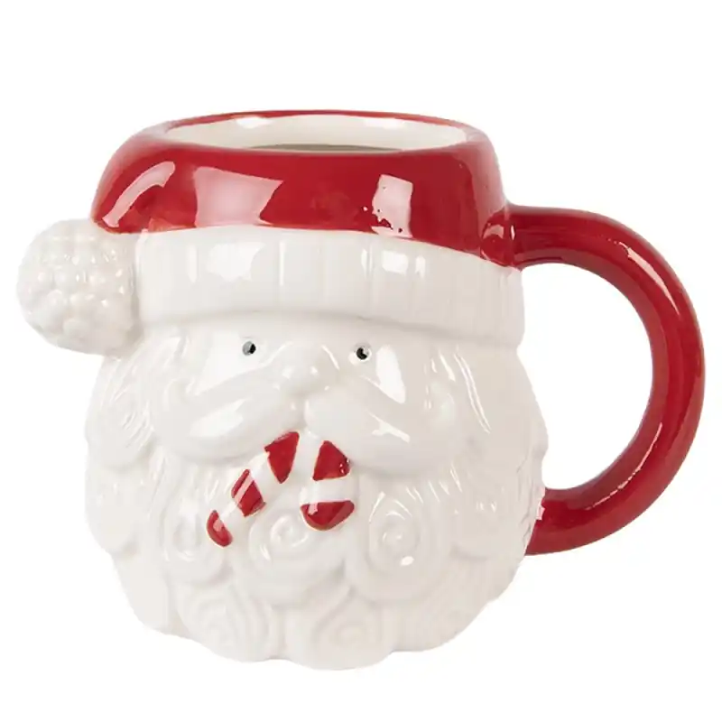Aanbieding Clayre & Eef Mok Kerstman 500 ml Wit Keramiek