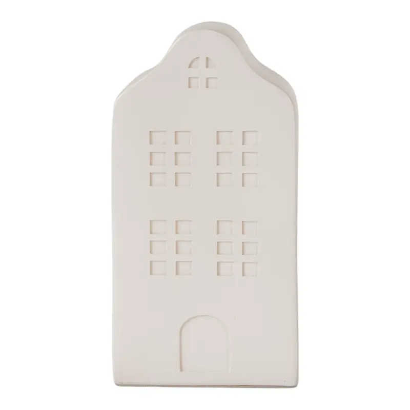 Clayre & Eef Nachtlampje Huis LED 8x9x17 cm Wit Kunststof Rechtstreeks Van De Fabrikant