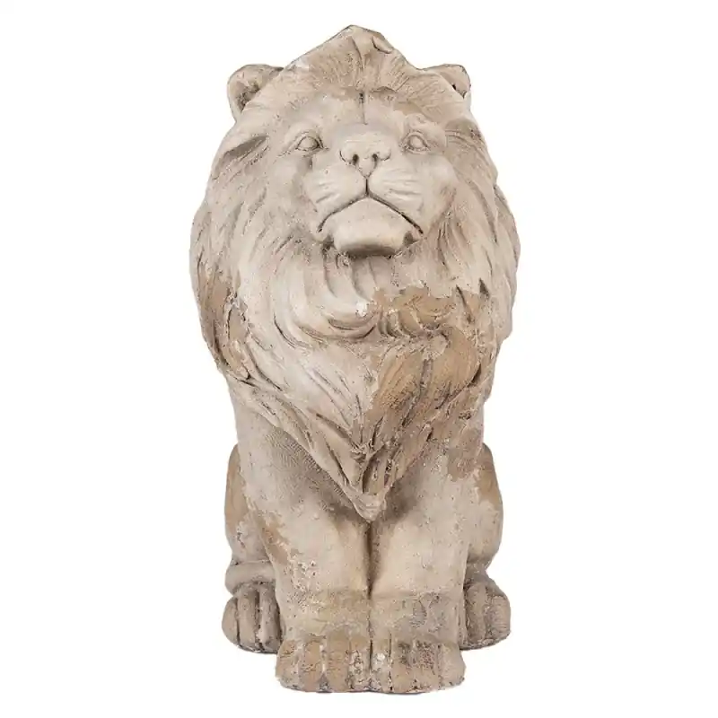 Direct Verzonden Clayre & Eef Decoratie Beeld Leeuw 31x20x41 cm Beige Keramiek