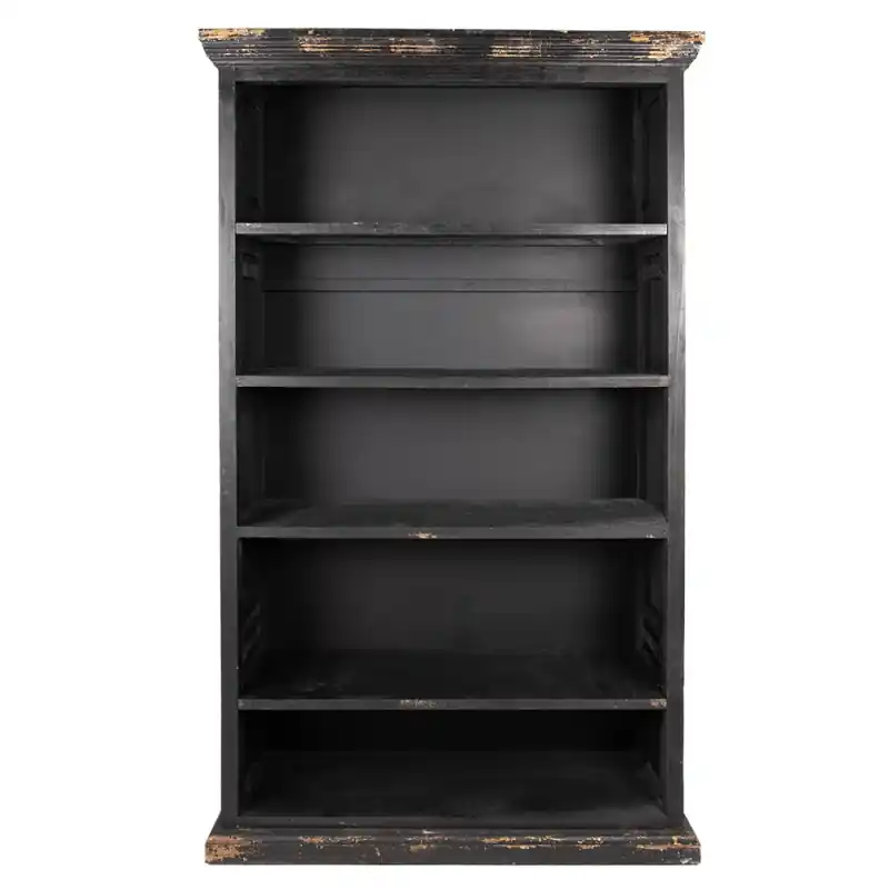 Clayre & Eef Boekenkast Verstelbare Planken 116x36x195 cm Zwart Hout Alleen Vandaag