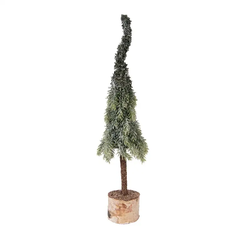 Laatste Versie Clayre & Eef Mini Kunstkerstboom Ø 10x35 cm Groen Hout