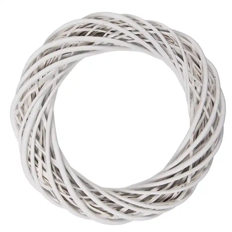 Clayre & Eef Krans Ø 40x7 cm Wit Rotan Favoriet