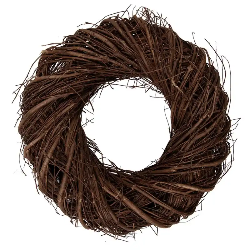 Gereduceerde Prijs Clayre & Eef Krans Ø 30x8 cm Bruin Rotan
