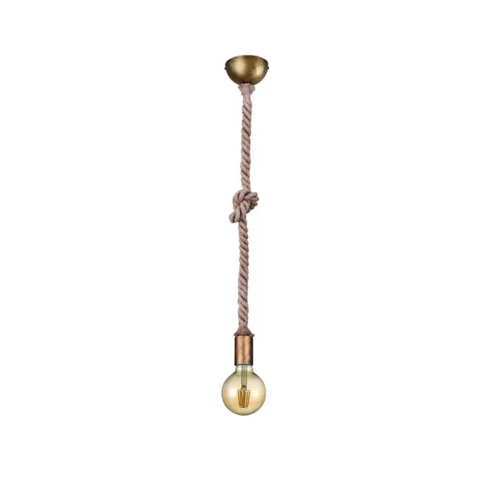 Weekendaanbieding Trio Cord Hanglamp Bruin, Messing, 1-licht