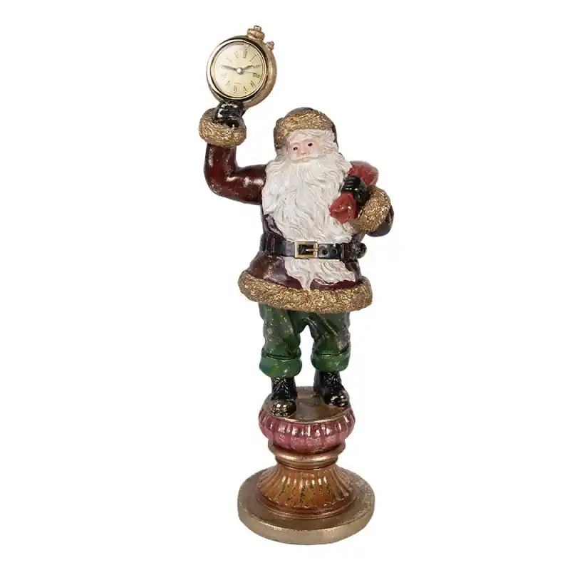 Clayre & Eef Kerstdecoratie Beeld Kerstman 15x13x39 cm Rood Kunststof Shop Nu