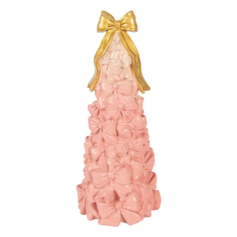 Clayre & Eef Decoratie Beeld Taart Ø 12x29 cm Roze Kunststof Must-Have