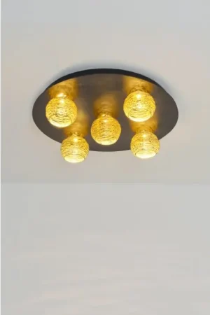 Voordeelprijs Holländer CARILLON Plafondlamp LED Bruin, Goud, Zwart, 5-lichts
