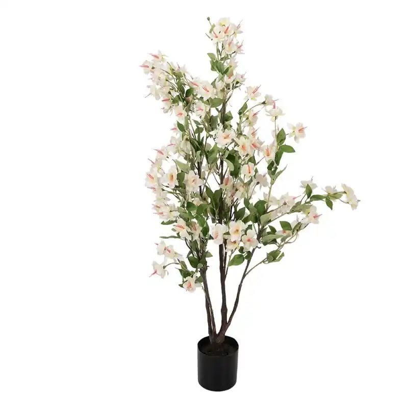 Koop Online Clayre & Eef Kunstplant 20x25x105 cm Wit Kunststof