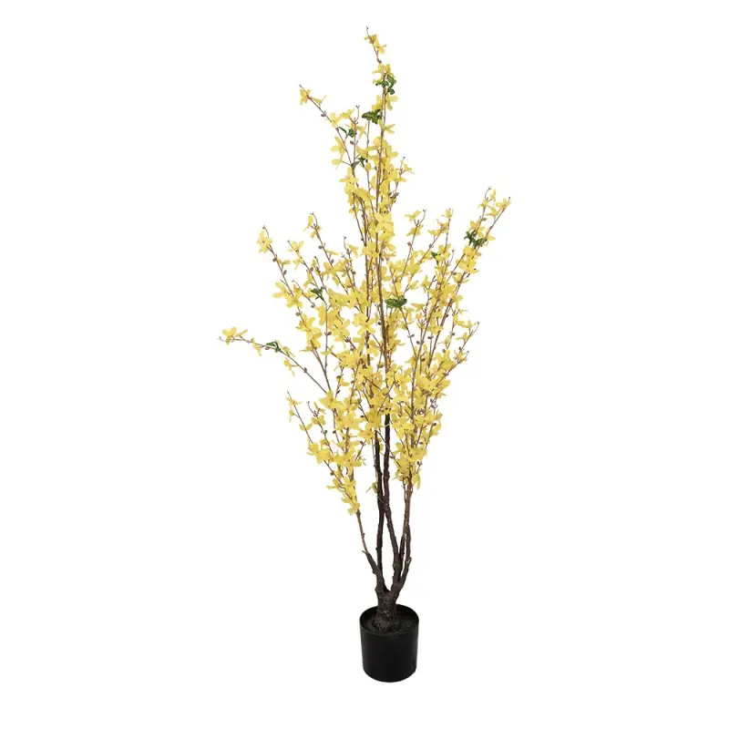 Clayre & Eef Kunstplant Forsythia 20x20x125 cm Geel Kunststof Merkproduct