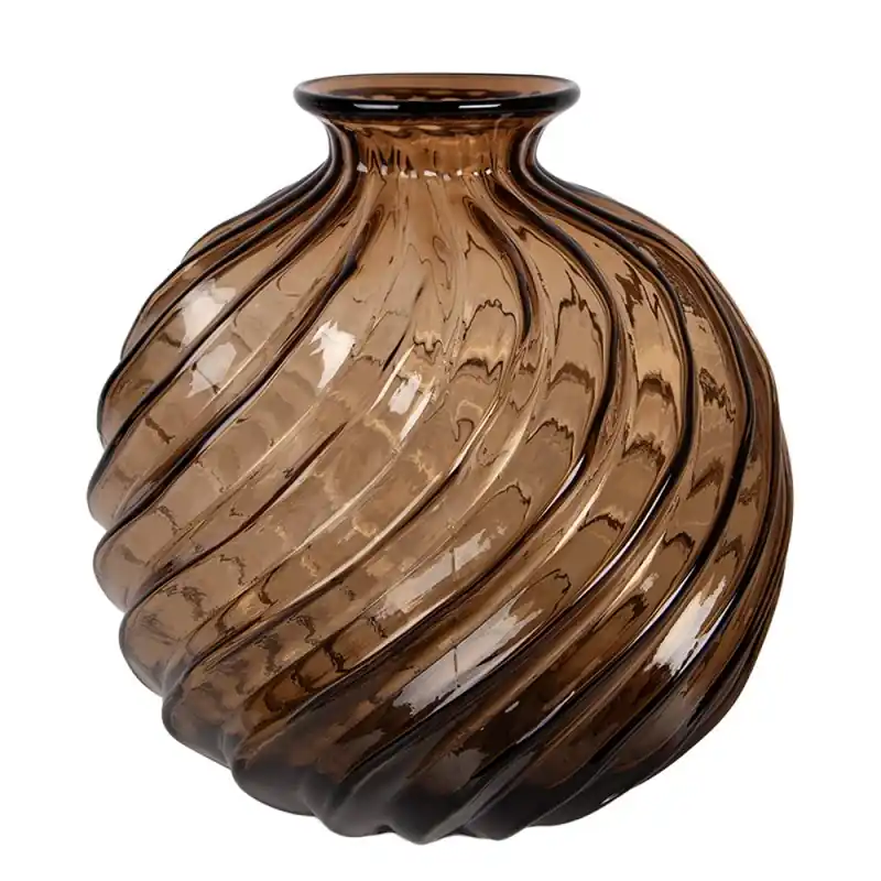 Clayre & Eef Vaas Ø 24x25 cm Bruin Glas Merkproduct
