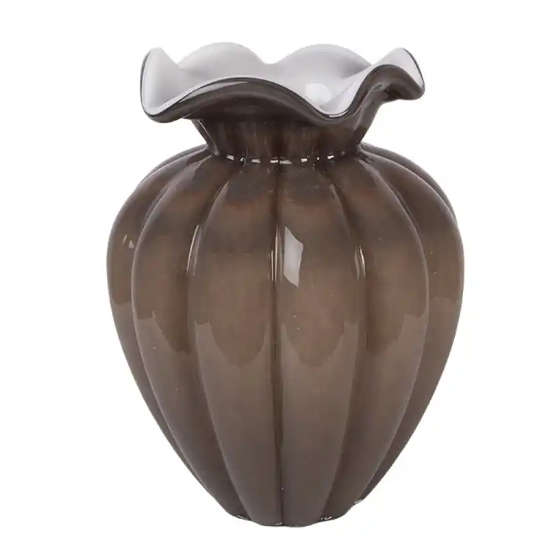 Populair Clayre & Eef Vaas Ø 16x21 cm Bruin Glas