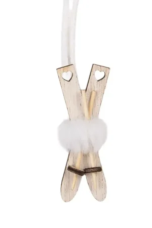 Voordeelprijs Clayre & Eef Kersthanger 3x1x7 cm Beige Hout